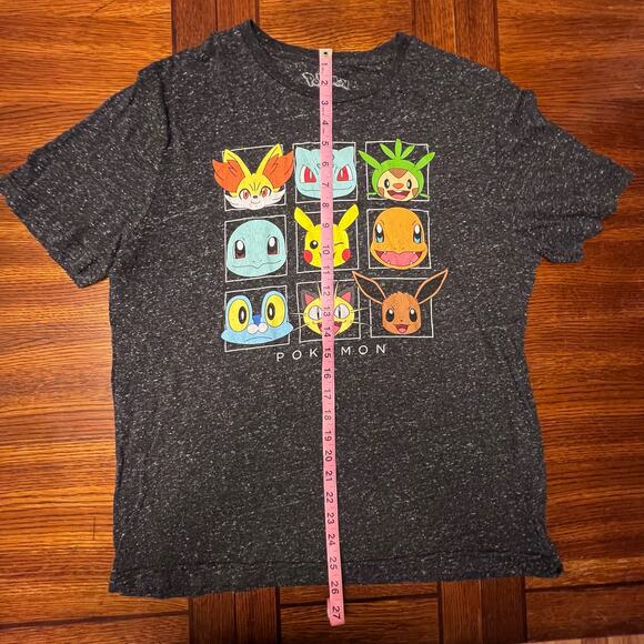 Pokémon Pikachu Bulbasaur Squirtle Charmander Short Sleeve T-Shirt Large Gray - Picture 7 of 9